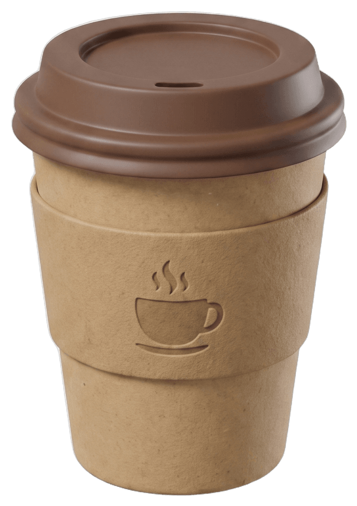 Gobelet de café 3D — profil LinkedIn